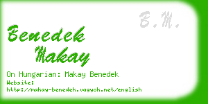 benedek makay business card